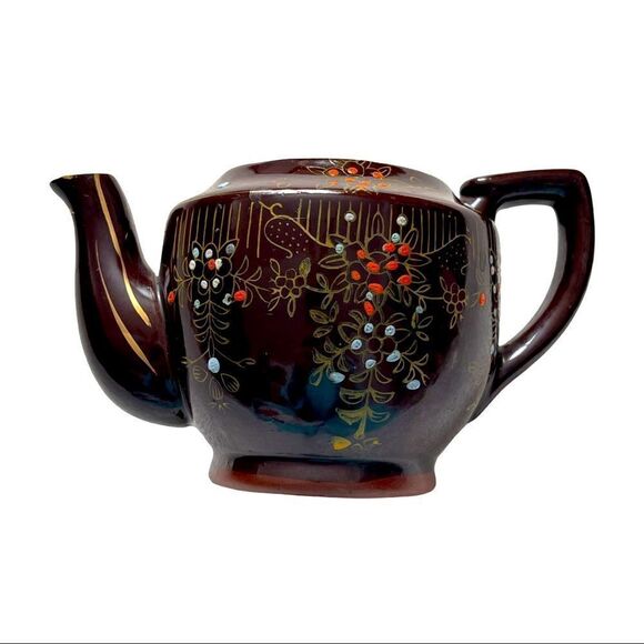 Japan 1940’s Vintage Moriage Brown Teapot Small - Picture 13 of 14